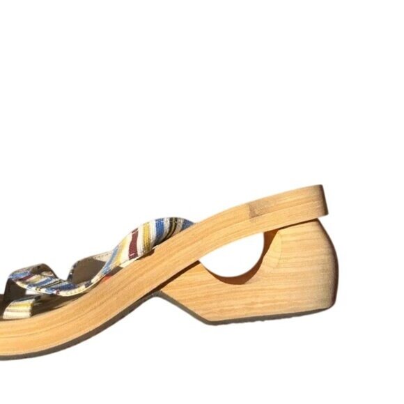 Somethin Else By Skechers Womens Striped Platform Sandals Size 6 With Foam Soles - Picture 5 of 6